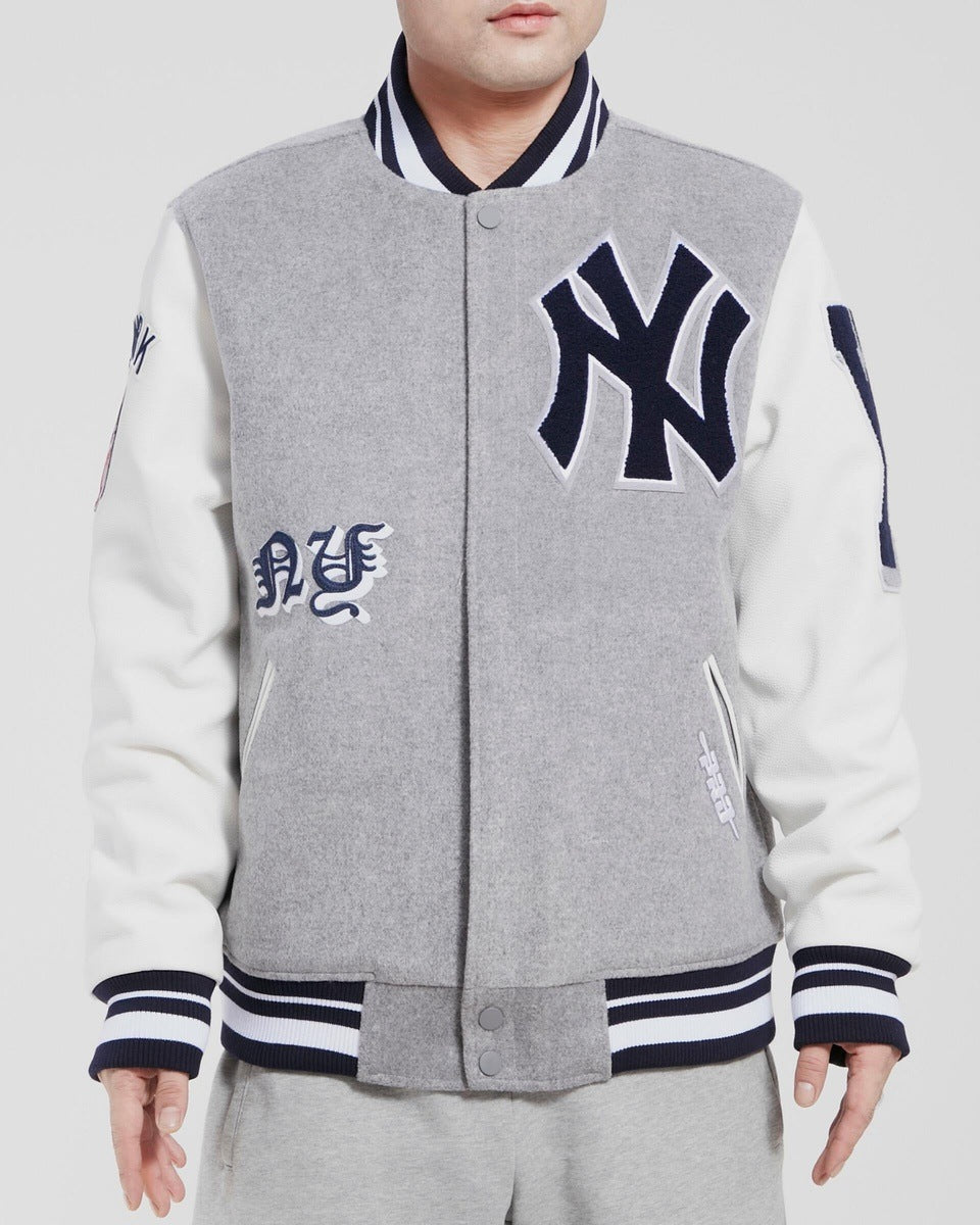 MLB ALL STAR 2023 RIB WOOL VARSITY JACKET (HEATHER GREY/WHITE)