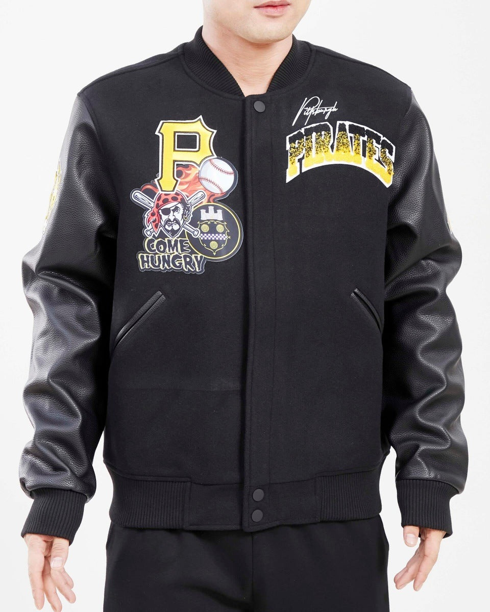 Pro Standard Mens MLB Pittsburgh Pirates Mash Up Logo Hoodie LPP533461-BLK Black XL