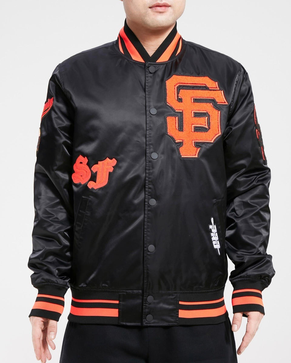 BALTIMORE ORIOLES OLD ENGLISH SATIN JACKET (BLACK/ORANGE) – Pro Standard