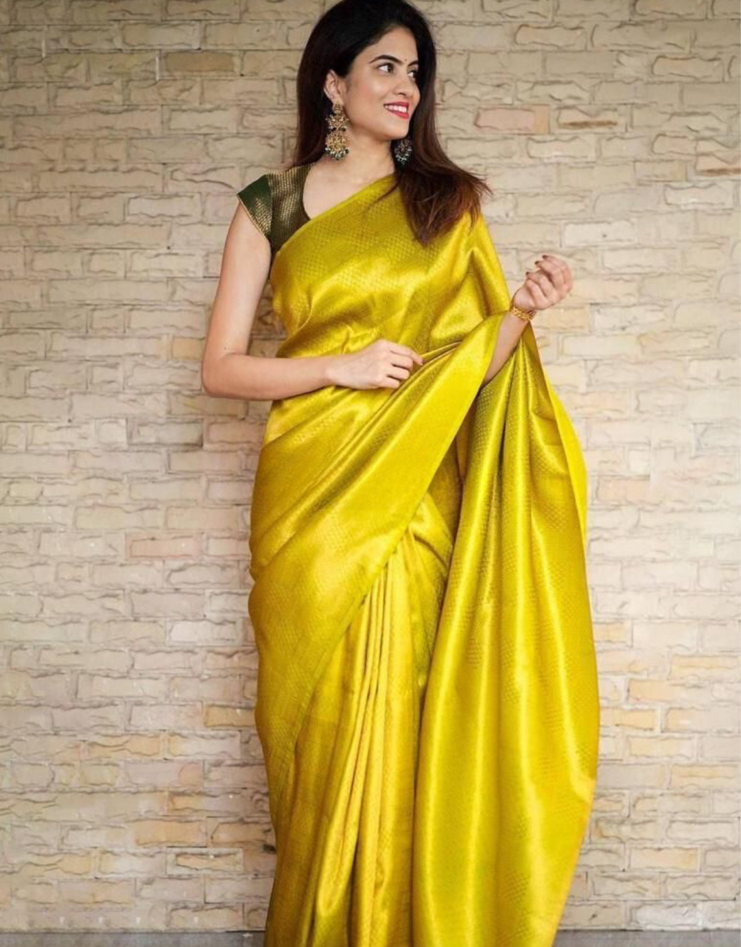 Neeti Yellow Kanchipuram Soft Silk Saree – Zariknyaa