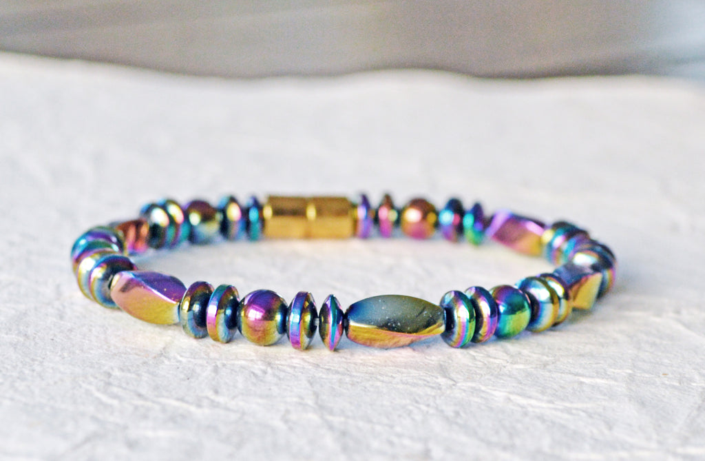 Rainbow Hematite Crystal Bracelet | Coffman Collection