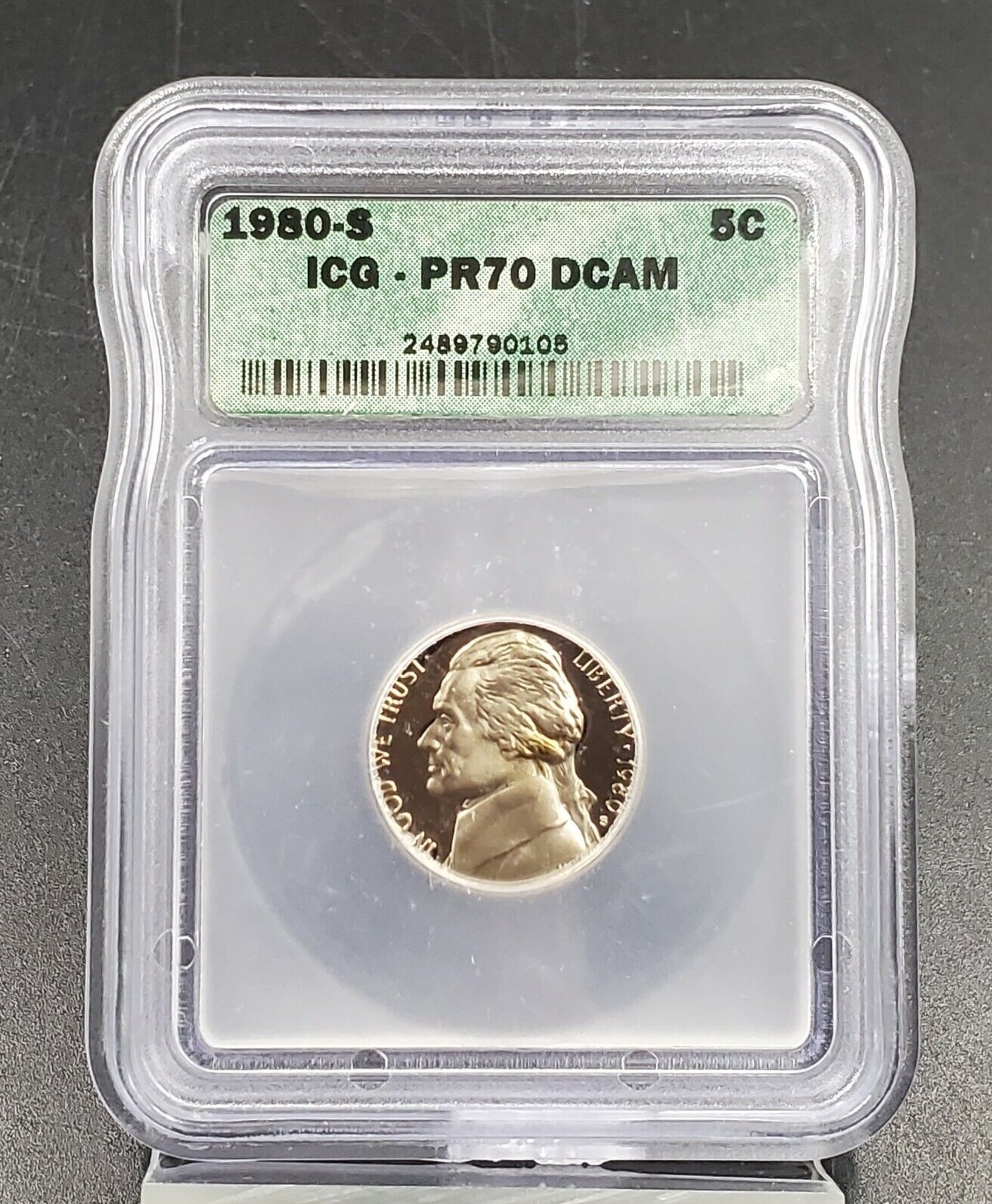 1989 S Proof Jefferson Nickel Coin ICG PR70 DCAM Deep Cameo