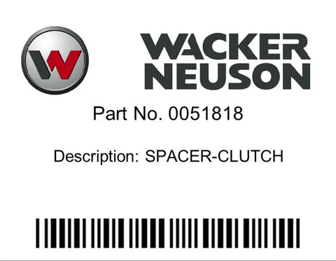 Wacker Neuson : SPACER-CLUTCH Part No. 0051818