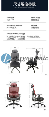 人體工學坐椅，人體工學網椅2310121213