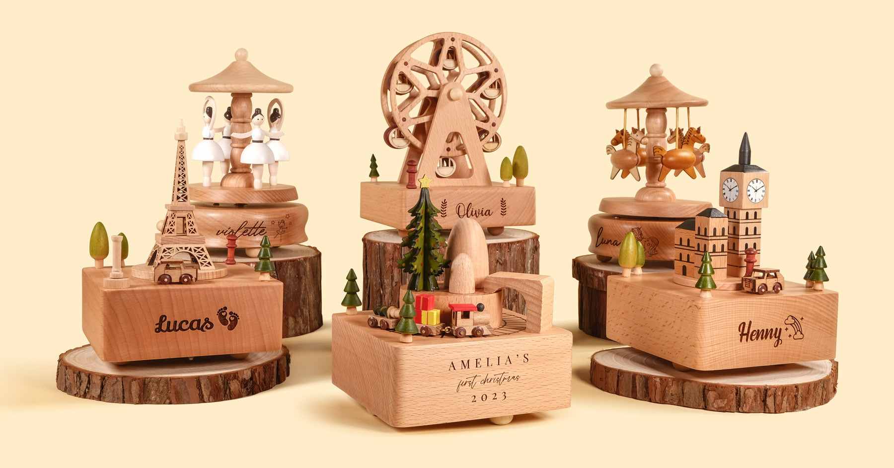 wind-up wooden music box