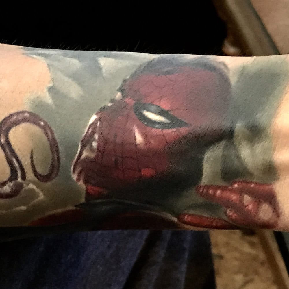 Alexis' new Spiderman tattoo