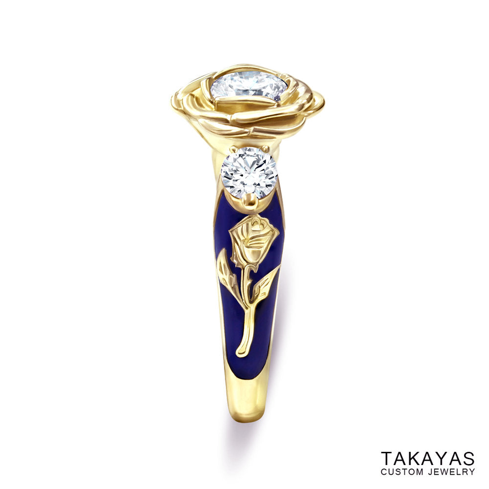 Beauty-Beast-engagement-ring-by-Takayas-side-view
