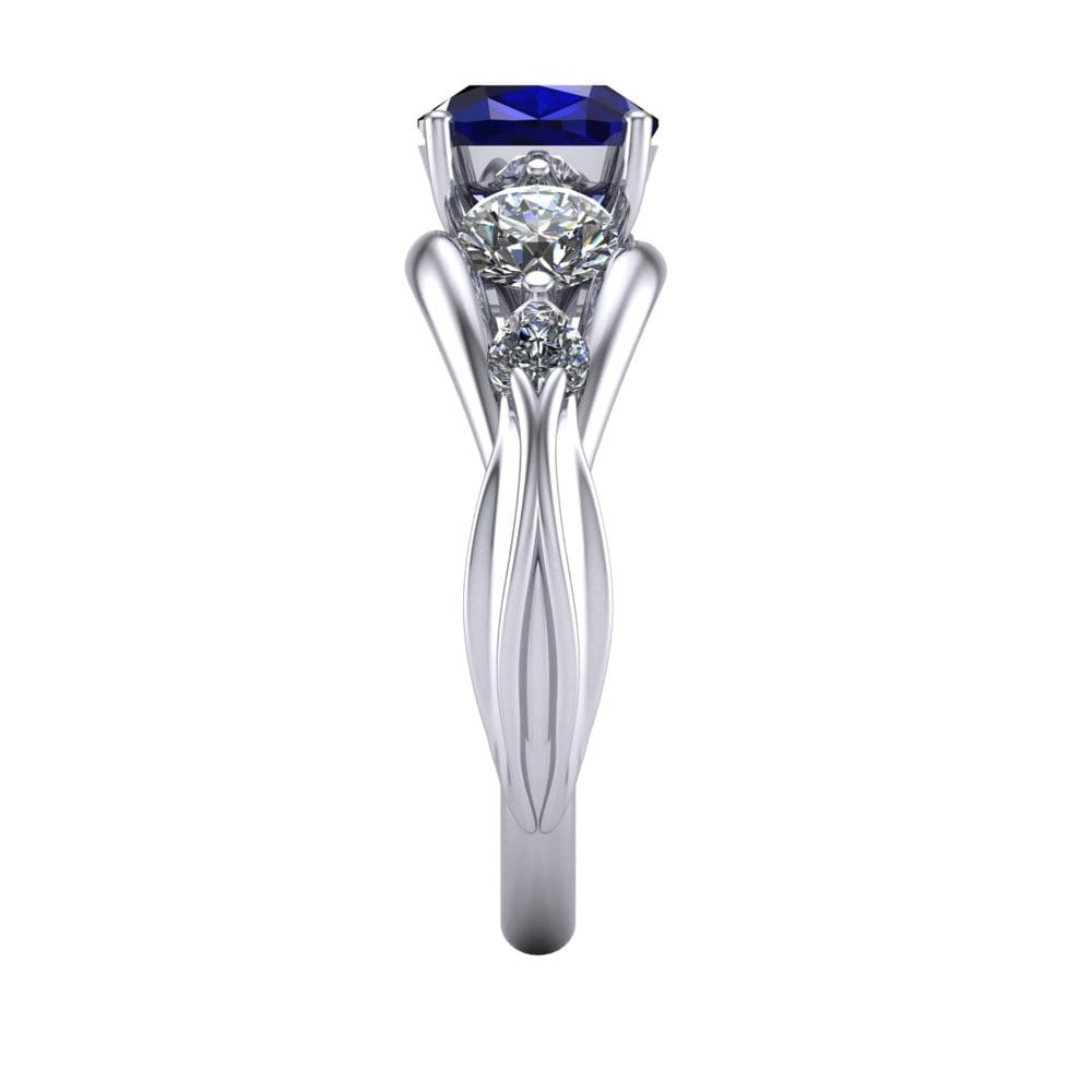 CAD rendering of FFXIV Carbuncle Engagement Ring by Takayas side view