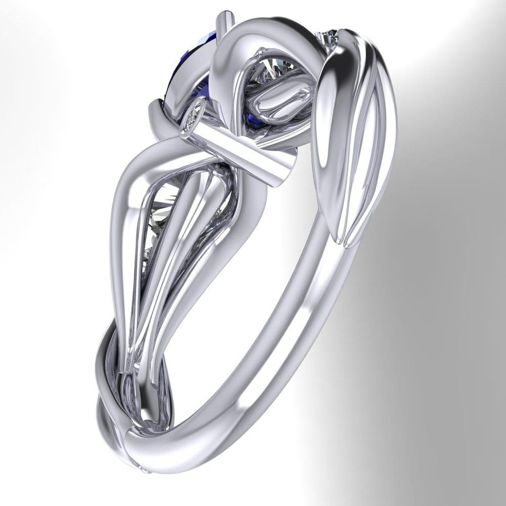 CAD rendering of FFXIV Carbuncle Engagement Ring by Takayas under-gallery view