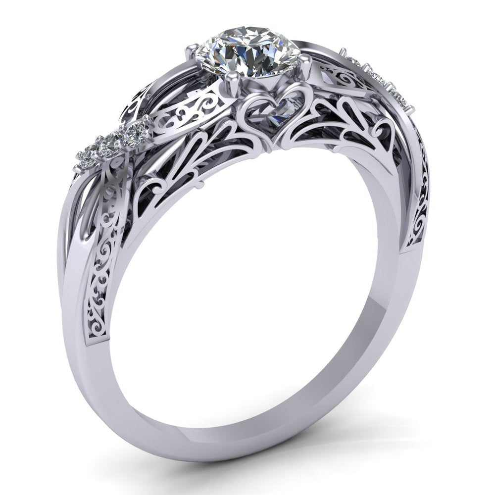 Elegant Fantasy custom ring design by Takayas, angled view