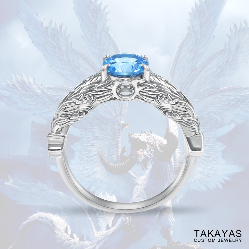 FFXIV Hraesvelgr great wyrm inspired ring by Takayas custom jewelry