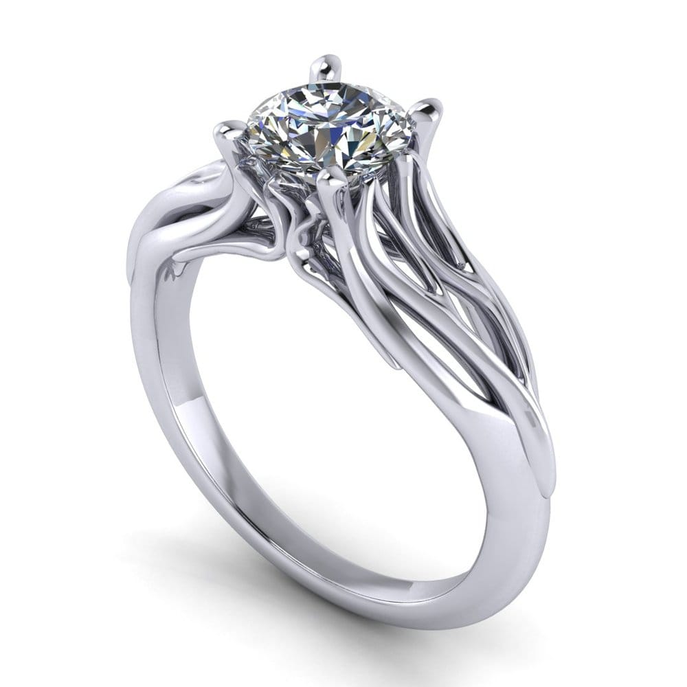 Joy's Ring solitaire engagement ring by Takayas - CAD rendering - perspective view