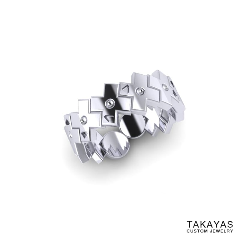 Konami Code Wedding Ring 1 Takayas Custom Jewelry