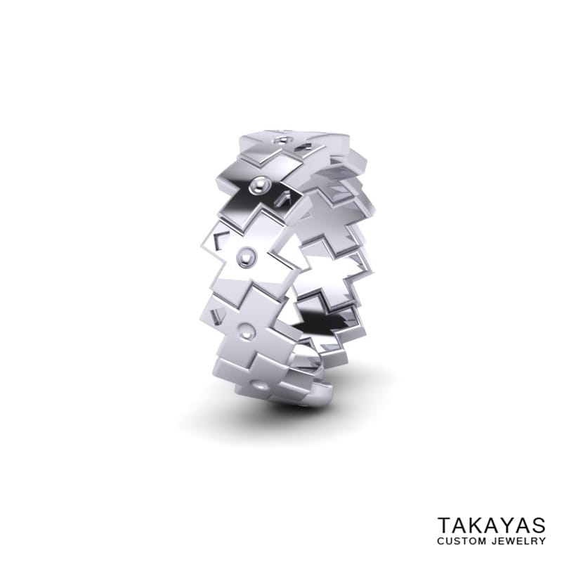 Konami Code Wedding Ring 2 Takayas Custom Jewelry