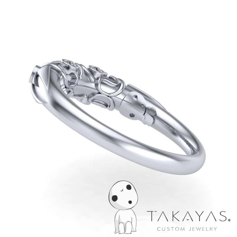 Princess Mononoke Inspired Wedding Ring designed by Takayas of Takayas Custom Jewelry