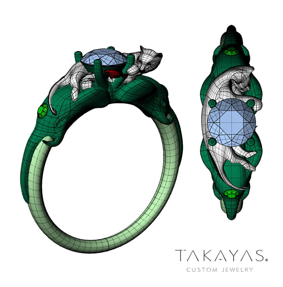 Takayas-Custom-Jewelry-Playful-Cat-Inspired-Engagement-Ring