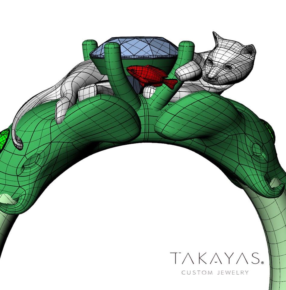 Takayas-Custom-Jewelry-Playful-Cat-Inspired-Engagement-Ring