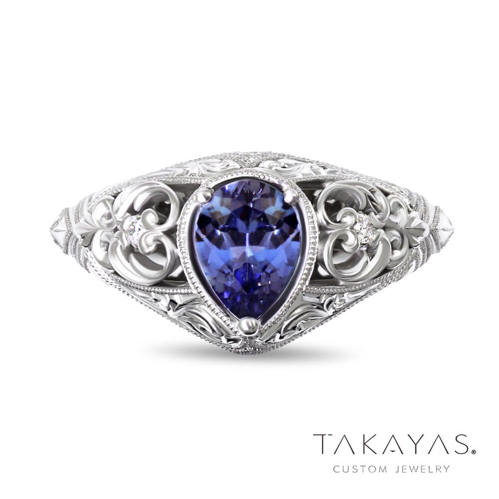 Takayas-Custom-Jewelry-Vintage-Style-Benitoite-Engagement-Ring