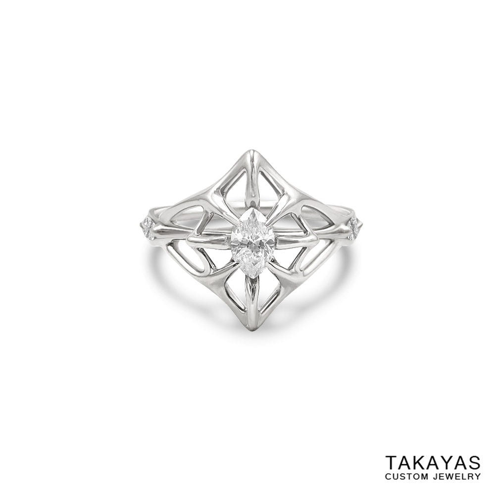 lord-of-the-rings-marquise-diamond-engagement-ring-front-takayas-custom-jewelry