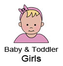 Examples of baby girls for cartoon family labels and gifts