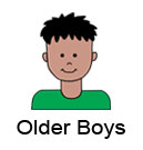 examples of older boys for cartoon family labels and gifts
