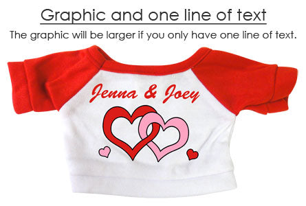 Example teddy bear shirt with a graphic and one line of text