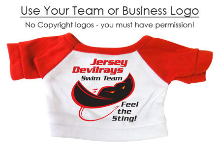 Example of teddy bear shirt with your team or business logo