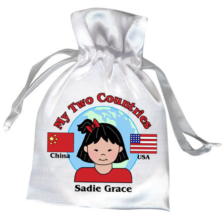 My Two Countries Adoption Party Favor Bag - Girl - Mandys Moon Personalized Gifts