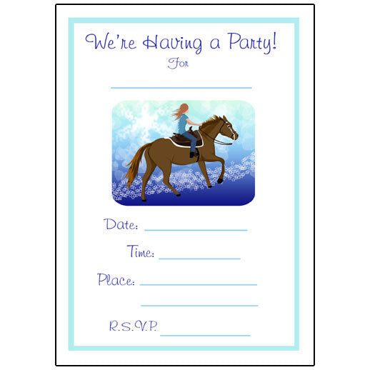 Horse Dreams Fill in the blank Birthday Party Invitations – Mandys ...