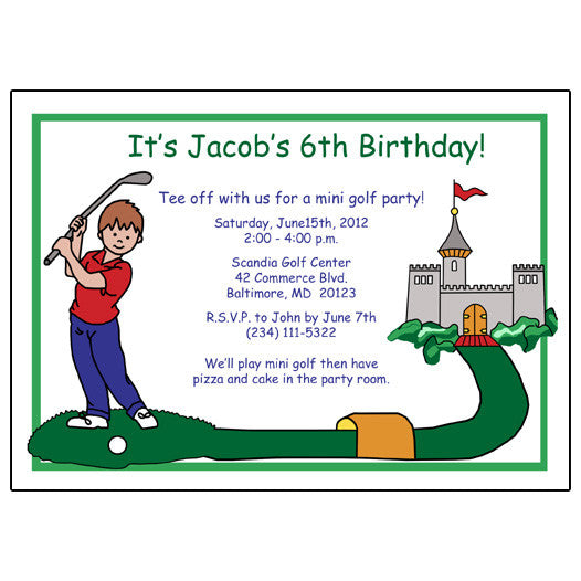 Mini Golf Birthday Party Invitation - Boy – Mandys Moon Personalized Gifts