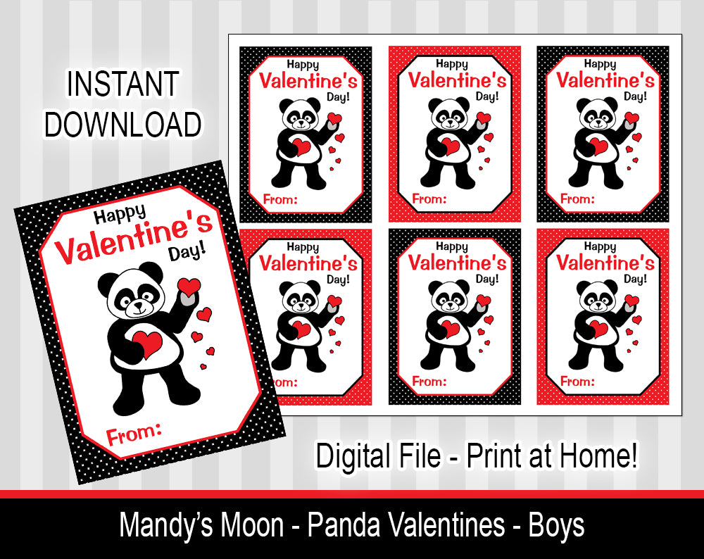 Diy Panda Valentine Cards Free Printable