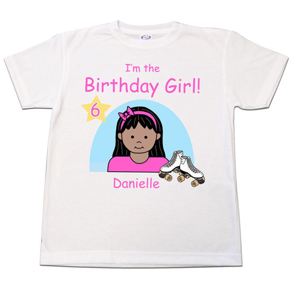 Roller Skating Kid Birthday T Shirt - Girl - Mandys Moon Personalized Gifts