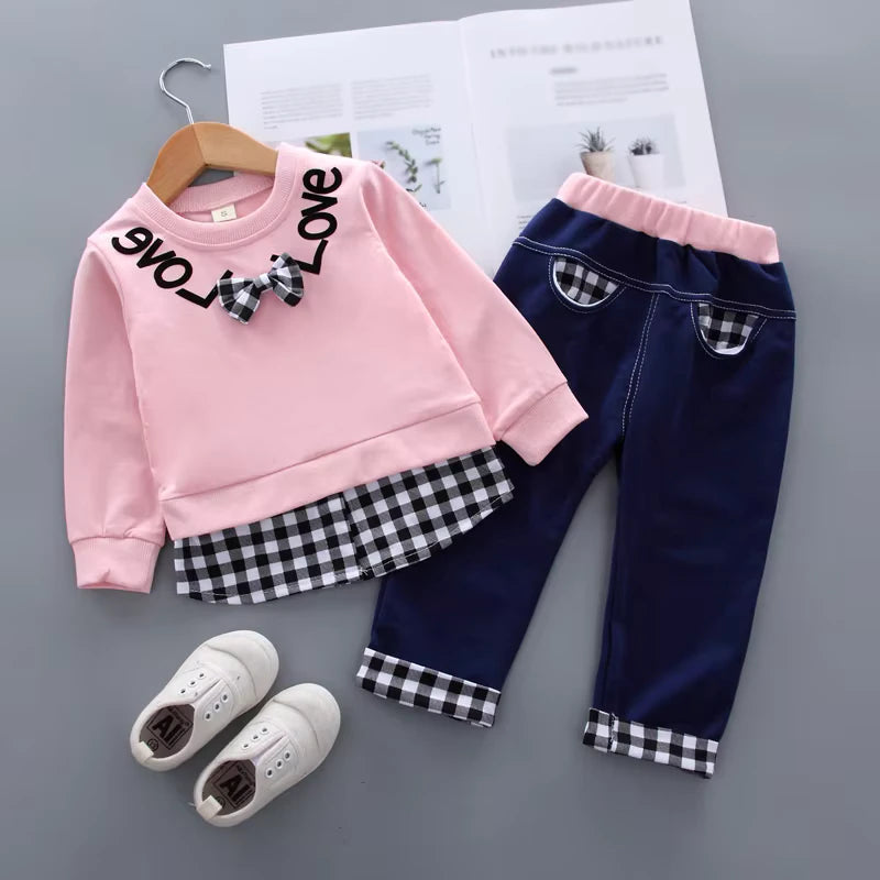 Conjunto Moletom Infantil Menina Com Xadrez