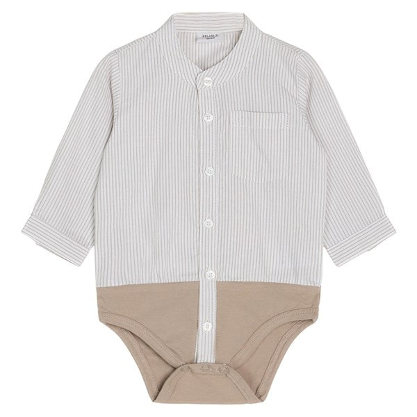 Hust & Claire Baby Bertil Skjortebody Cement NOOS - Str. 62