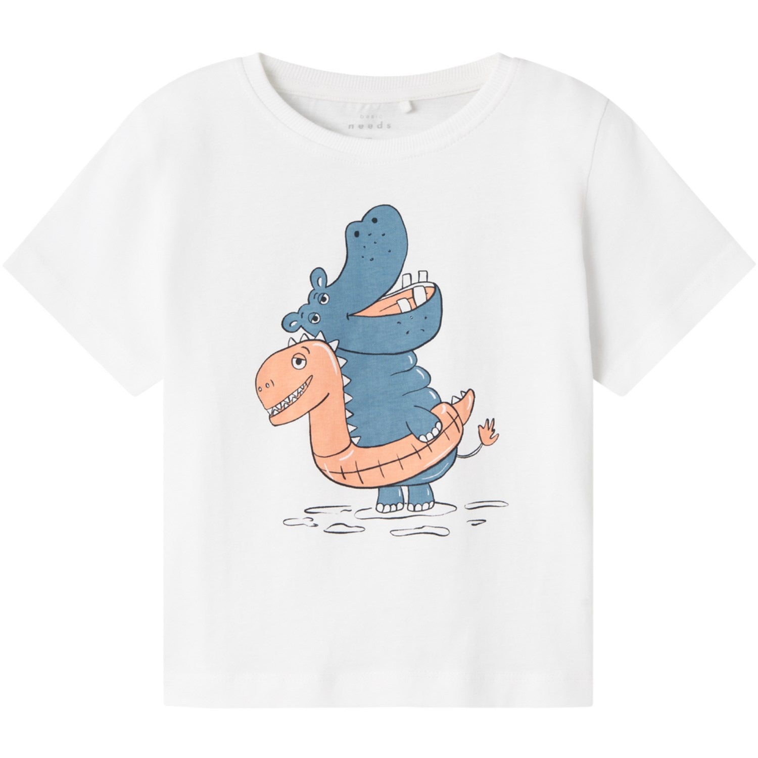 Name It Bright White Hippo Vagno Løs T-Shirt - Str. 98