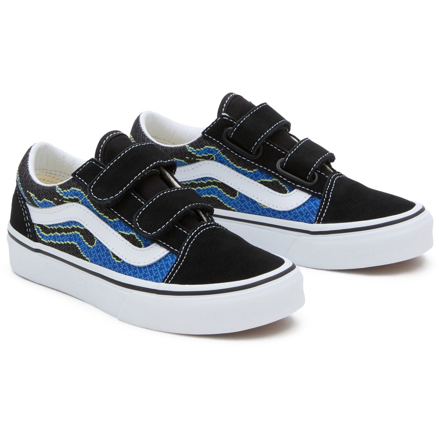 VANS Pixel Flame Black/Blue UY Old Skool V Sneakers - Str. 30