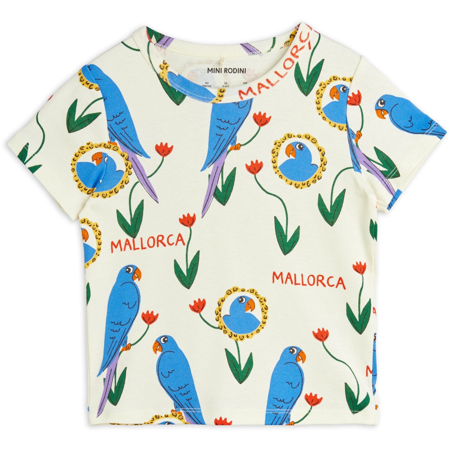 Mini Rodini Multi Parrots AOP T-Shirt - Str. 128/134 cm