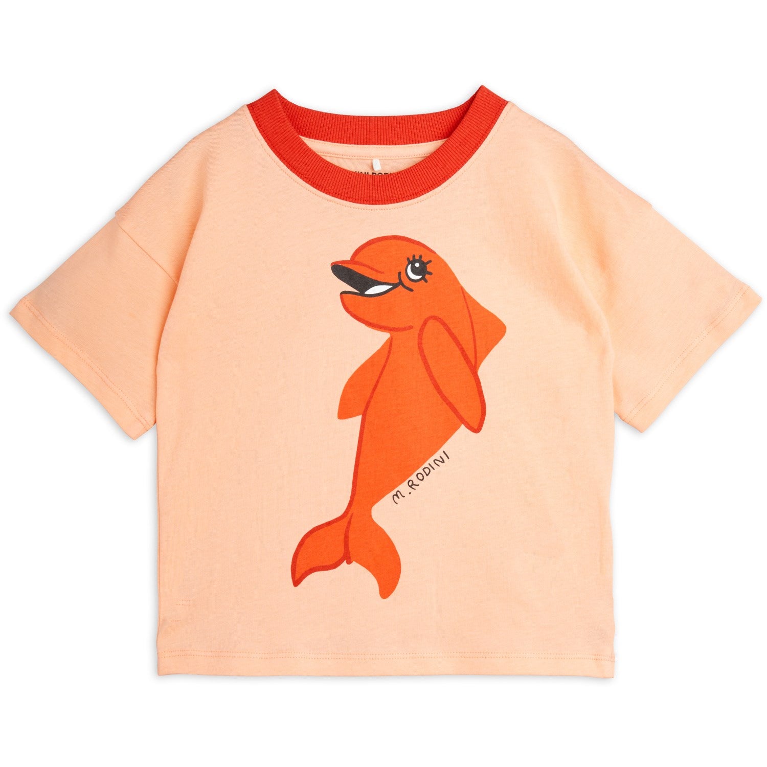 Mini Rodini rød delfin T-shirt - Str. 92/98 cm