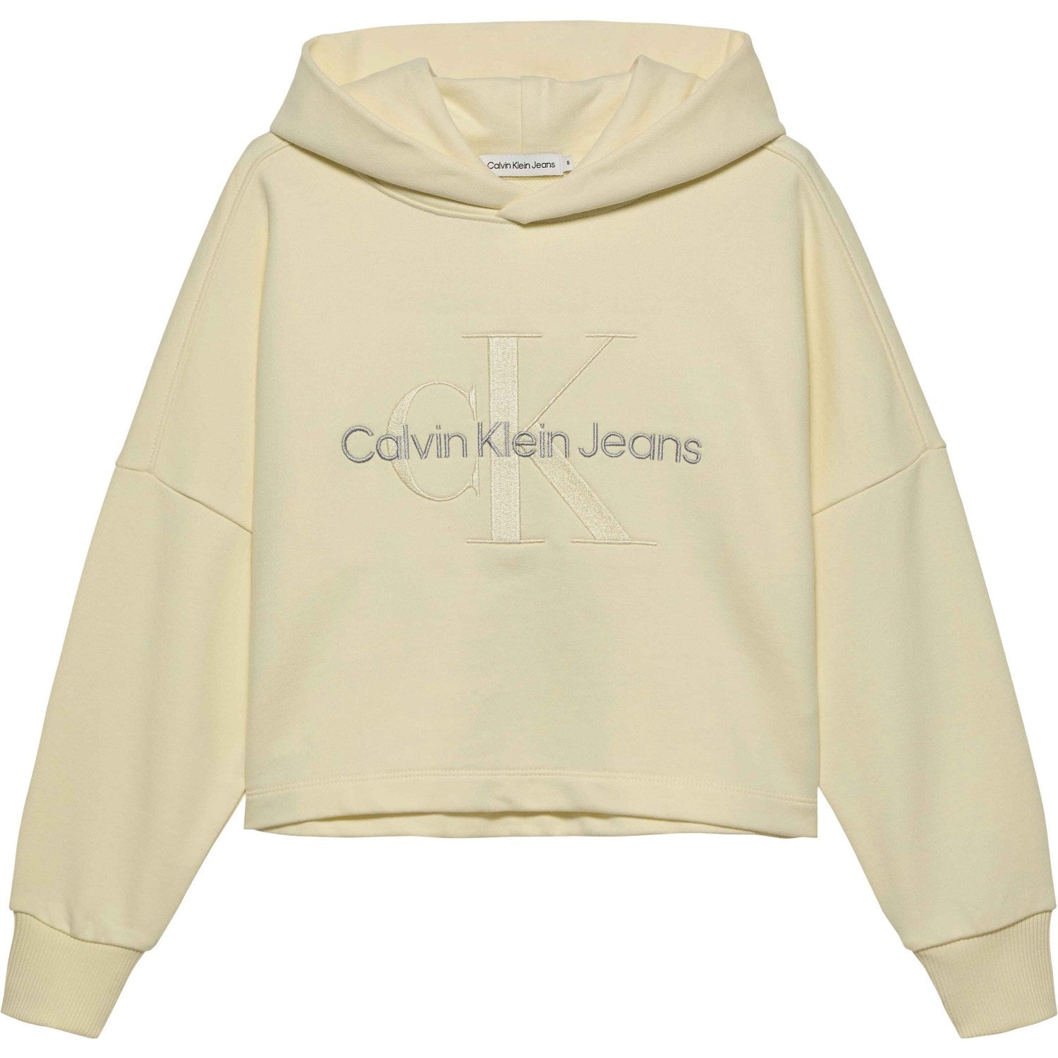 Calvin Klein Monogram Embroidery Hoodie Papyrus - Str. 16 år