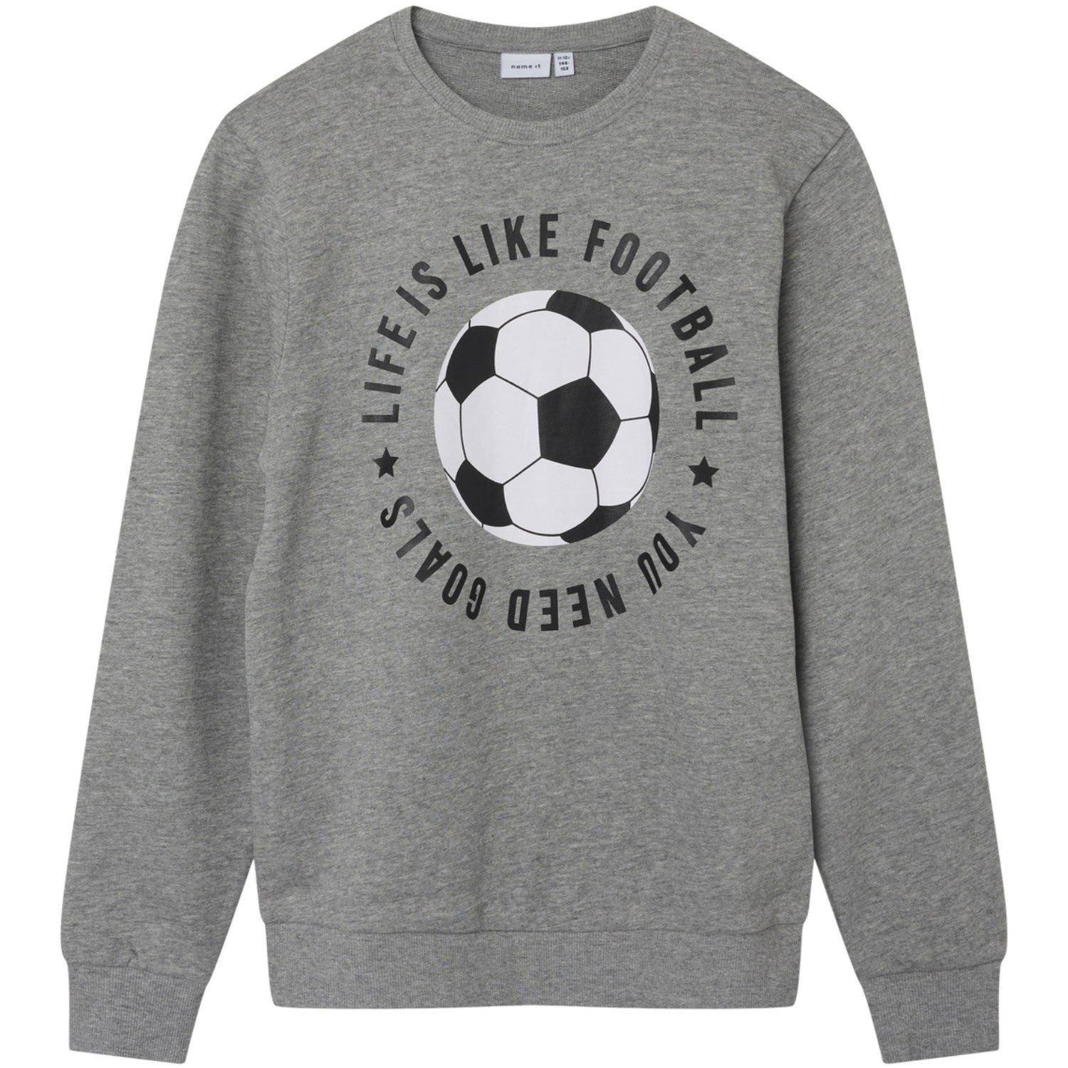 Name It Grey Melange Jefootball Sweatshirt - Str. 116