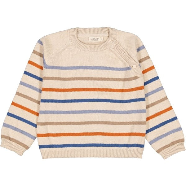 MarMar Barely Beige Stripe Talan Striktrøje - Str. 6-7 år/116-122 cm