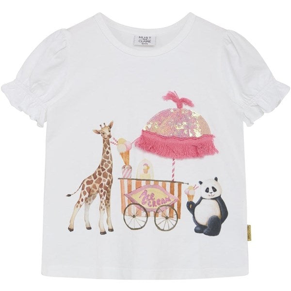 Hust & Claire Mini White Ayla T-shirt - Str. 110