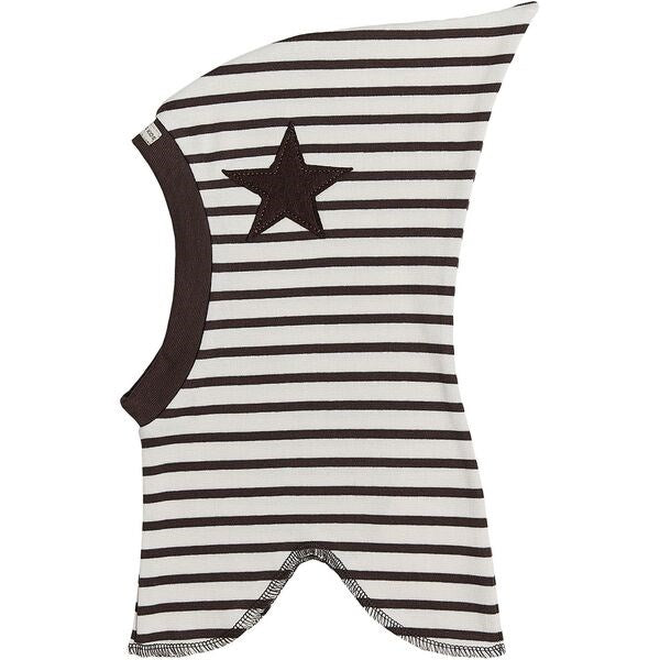 Racing Kids Top Elefanthue Stjerne 1-lags Stripe Brun/Hvid - Str. XS/3-9 mdr