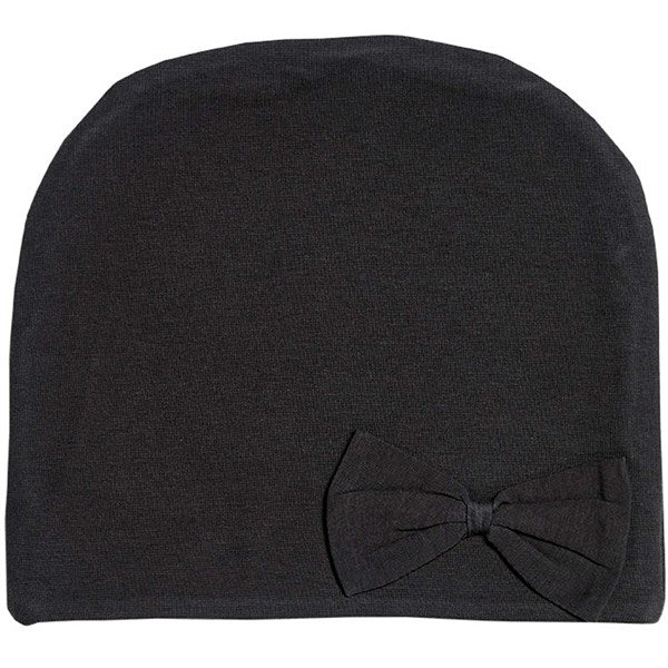 byLindgren Beanie m. Sløjfe Dark Grey - Str. 0-2 år