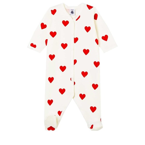 Petit Bateau Heldragt Dors Bien White/Red - Str. 1 mdr/54 cm