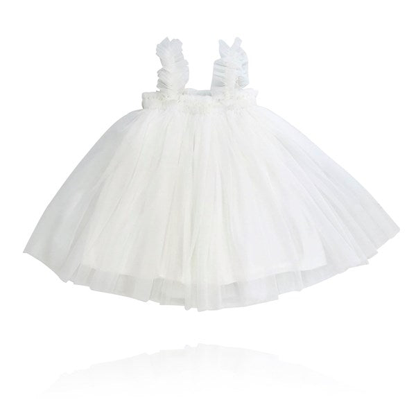 Dolly by Le Petit Tom Tutu Kjole Beach Cover Up Ballet White - Str. 4-6 år/S