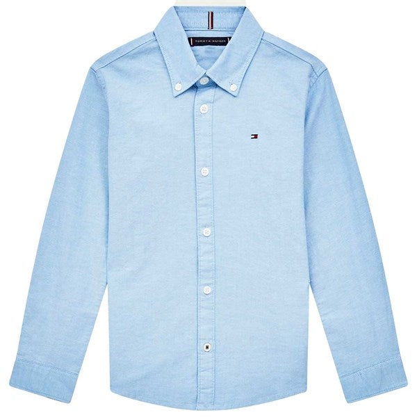 Tommy Hilfiger Boys Stretch Oxford Skjorte Calm Blue - Str. 92 cm/2 år