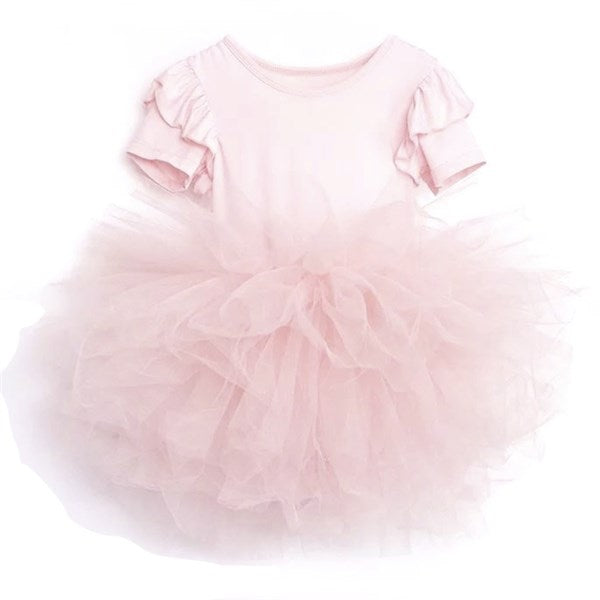 Dolly by Le Petit Timeless Short Sleeve Tutu Kjole Light Pink - Str. 4-6 år/S