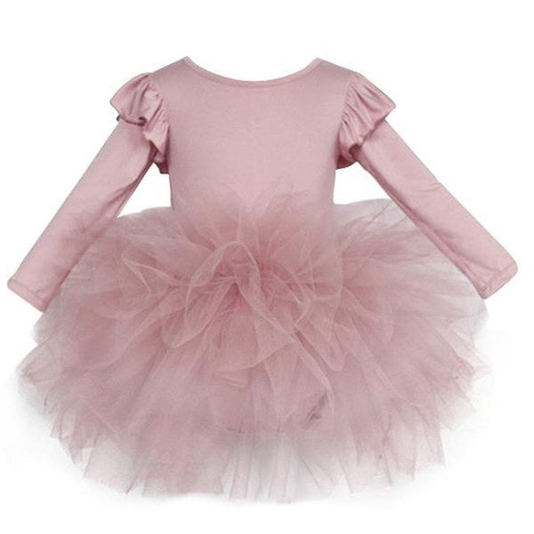 Dolly by Le Petit Tom Timeless Long Sleeve Tutu Kjole Pink - Str. 1-3 år/P