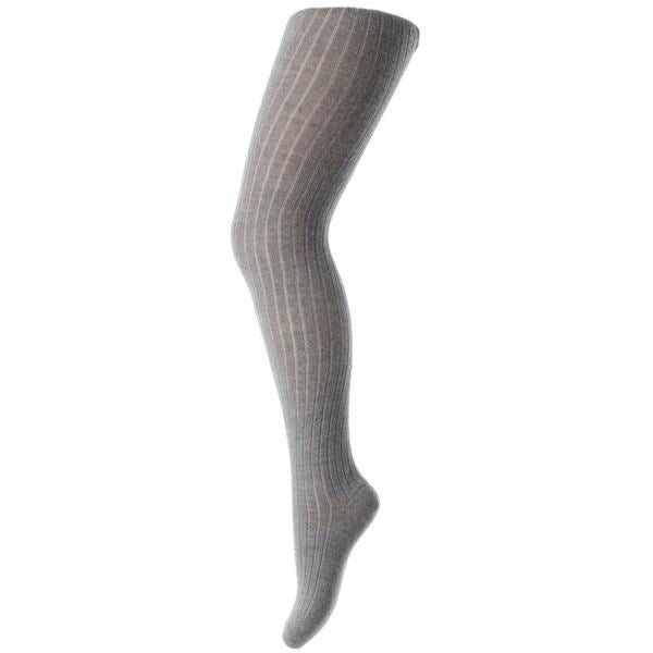 MP 130 Cotton Rib Tights 491 Grey Melange - Str. 3 år/100 cm